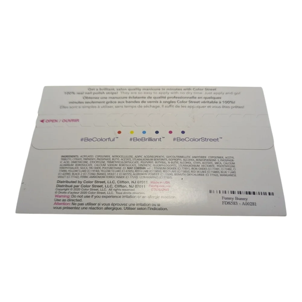 Color Street Funny Bunny Pink Plaid Nail Strips 16 Various Sizes